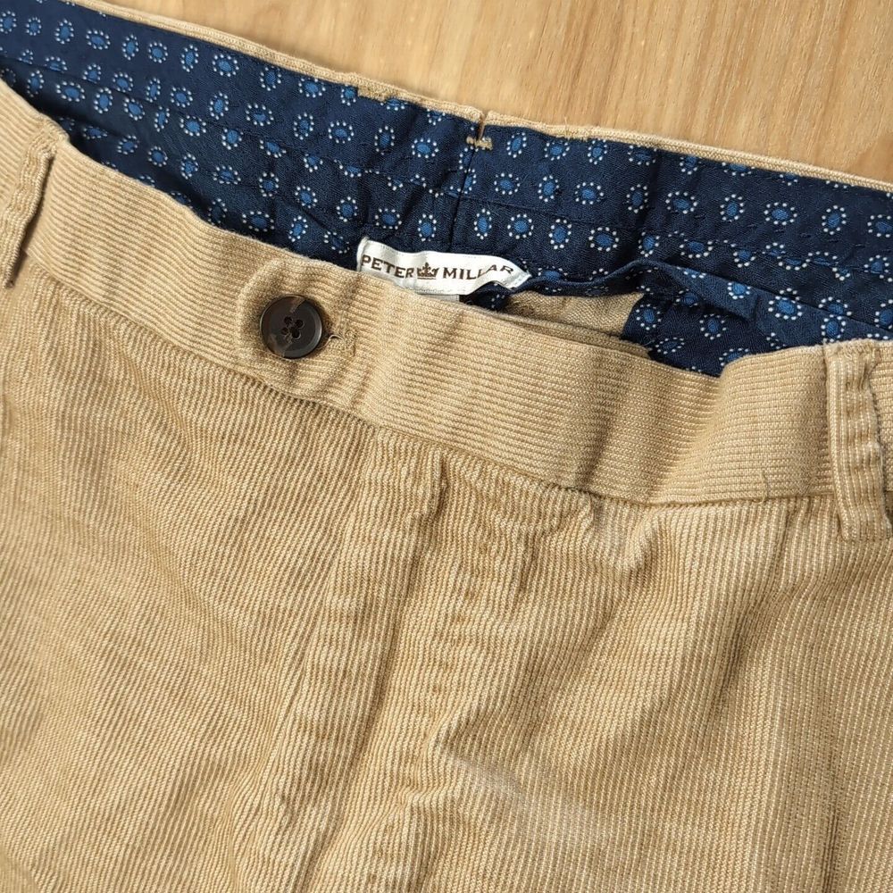 Peter Millar Pants Mens 40x29 Brown Corduroy Straight Preppy Pima Cotton Stretch